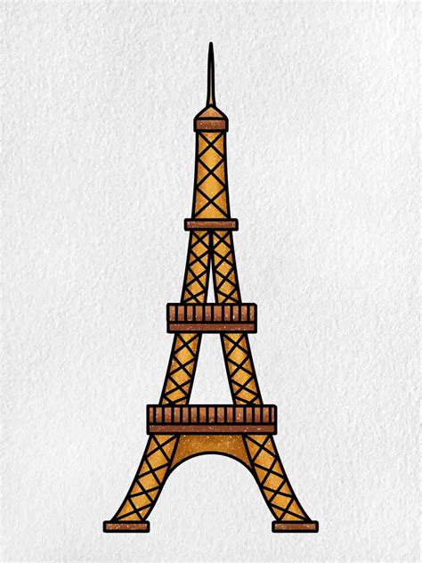 step by eiffel tower drawing.